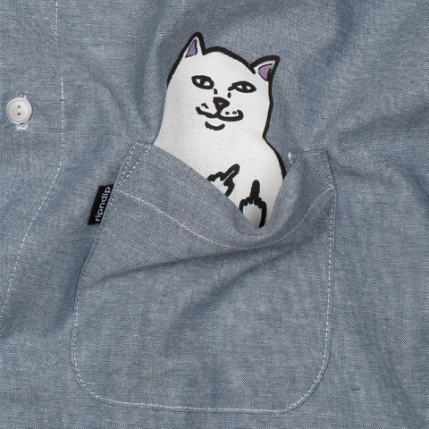 Lord Nermal Button Up Blue Chambray